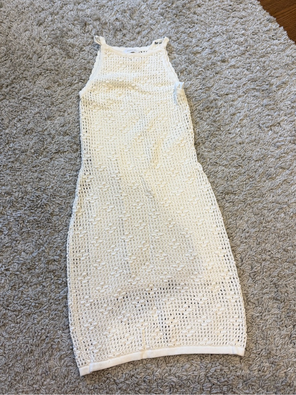 Kookai White Crochet Tank Midi Dress